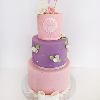 gateau rose violet