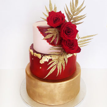 wedding cake rouge gold